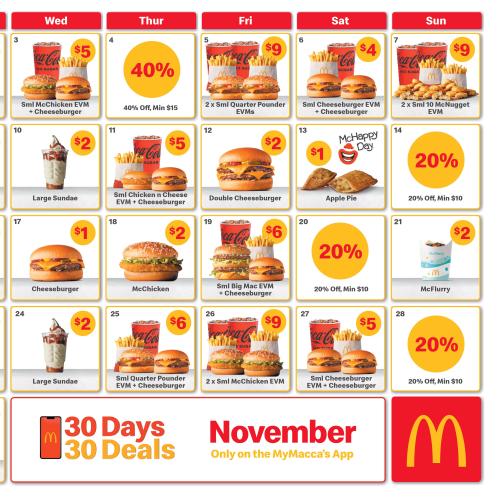 Maccas' 30 Days 30 Deals Is Back To Save You Some Pretty Pennies!